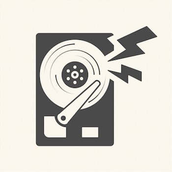 A damaged Hard disk icon.