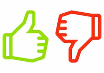 Green Thumbs up and Red Thumbs down icons.