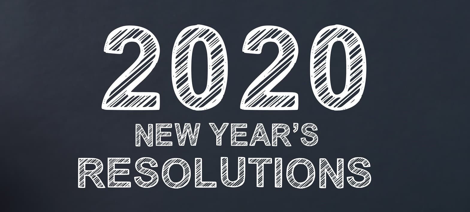 2020 New Years Resolutions written on a blackboard